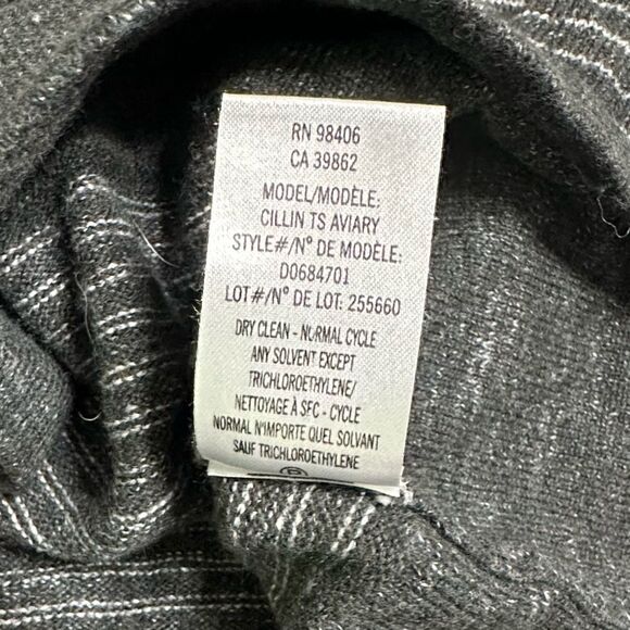 Theory Gray Striped Cillin TS Aviary Crewneck Cotton blend Sweater Size Medium - Picture 5 of 8